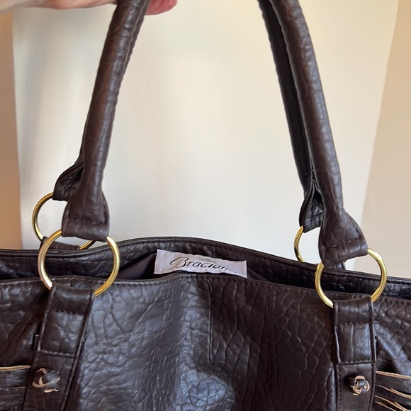 BRACIANO Shoulder Bag Handbag Brown REALLY NICE 15 w x12 h x 3” - Picture 11 of 13
